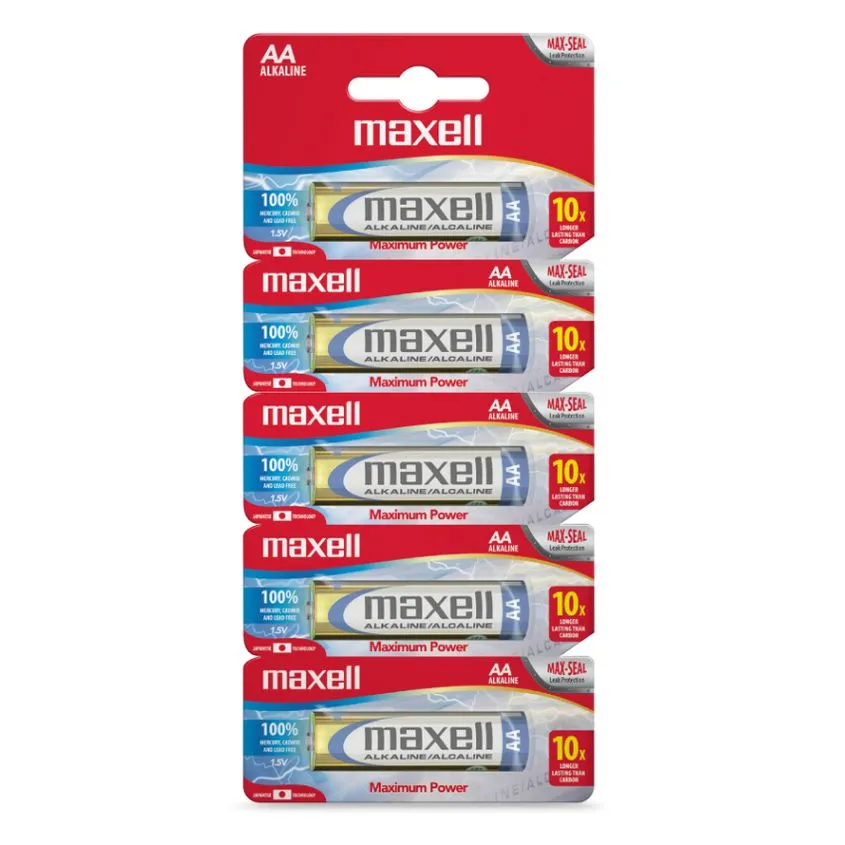Pila Alcalina Maxell AA LR6 Pack x5 1.5v MAX-723467