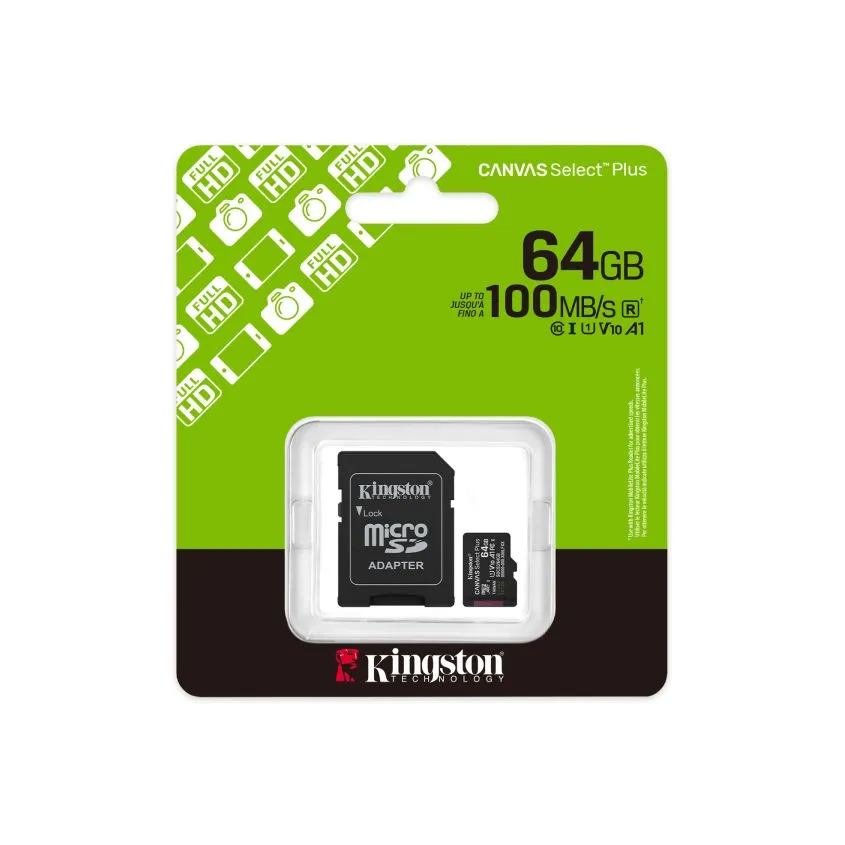 Memoria Micro Sd C/adap 64gb Uhs-i Gen 3 100mb/s Canvas S Plus Cl10 Kingston Mem335