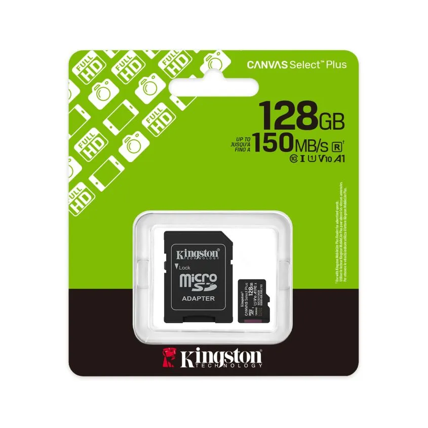 Memoria Micro Sd C/adap 128gb Clase 10 Gen3 150 Mb/s Canvas Plus Kingston Mem583
