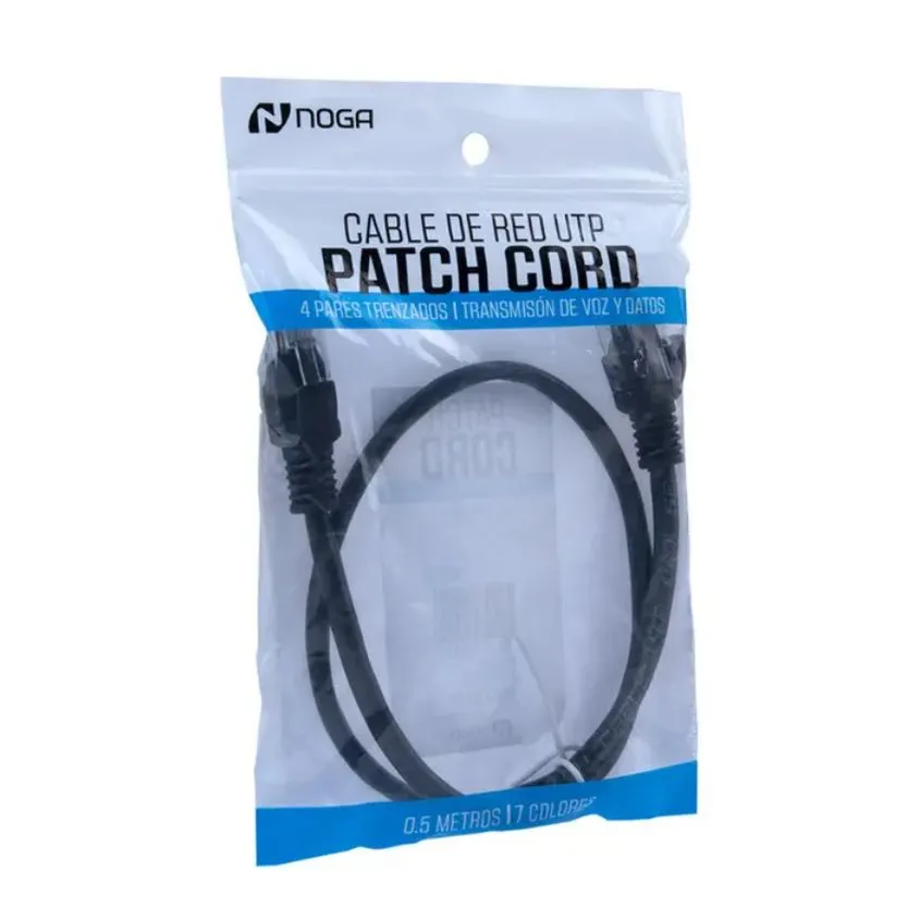 Patchcord Noganet 50cm Negro Cat. 5e PATCH-0.5N