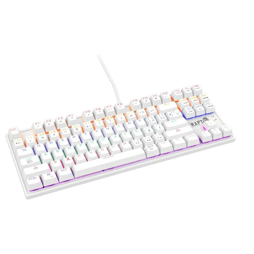 Teclado Raptor Fireclaw M87 Mecanico Outemu RED Blanco FIRECLAW-M87-W