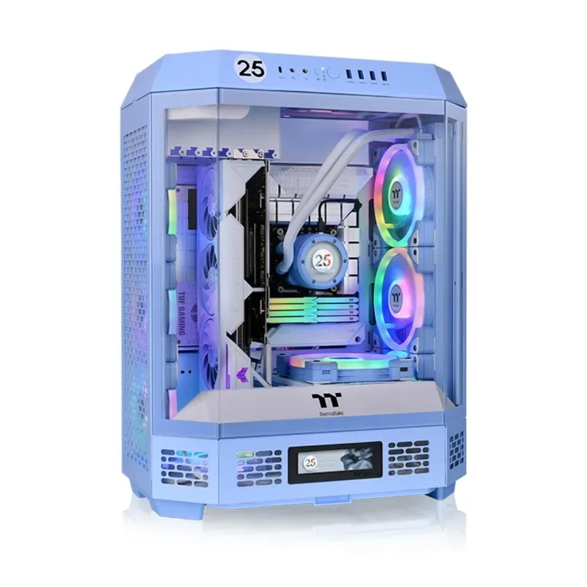 Gabinete TT The Tower 600 Mid-Tower TG x3 Fan x2 Hydrangea Blue 1-0416681