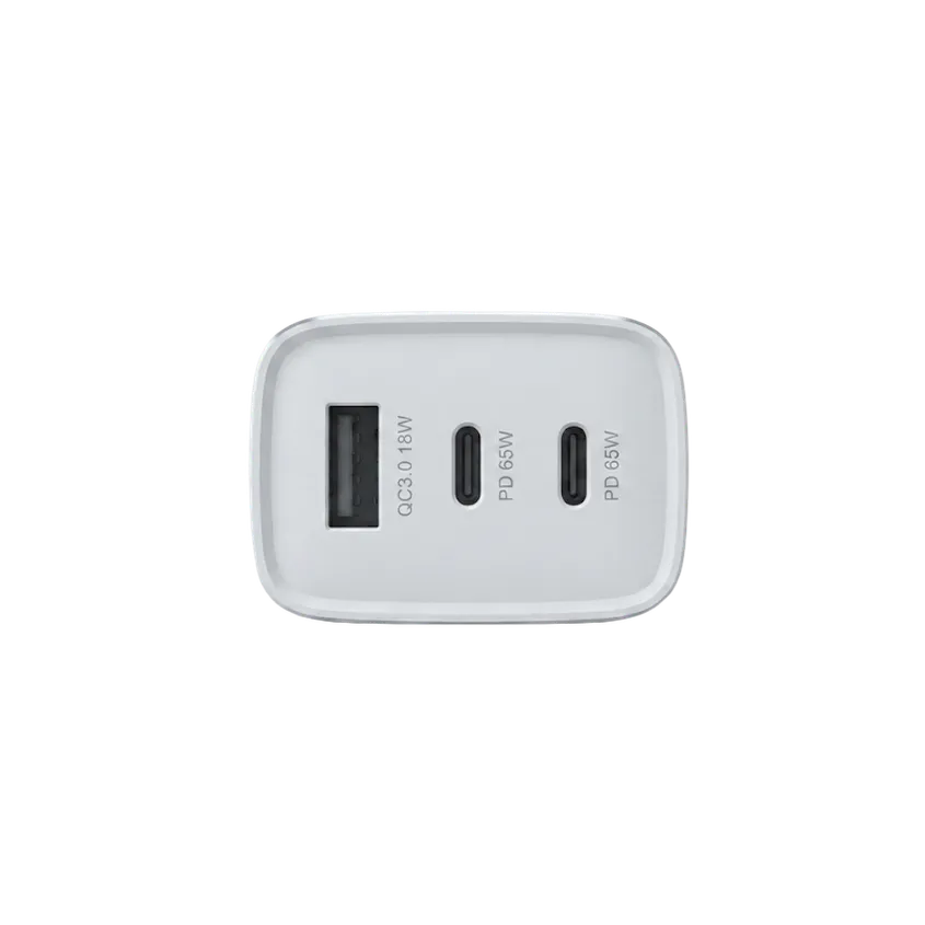 Cargador Viajero FC USB+PDx2 65W GaN con cable Lightning Soul CVJ-X3PD65L