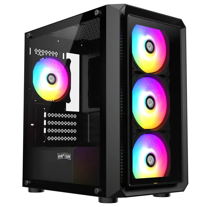 Gabinete Raptor Infinity Glass TG x2 Mid-Tower RGB Fan x4 1-0417844