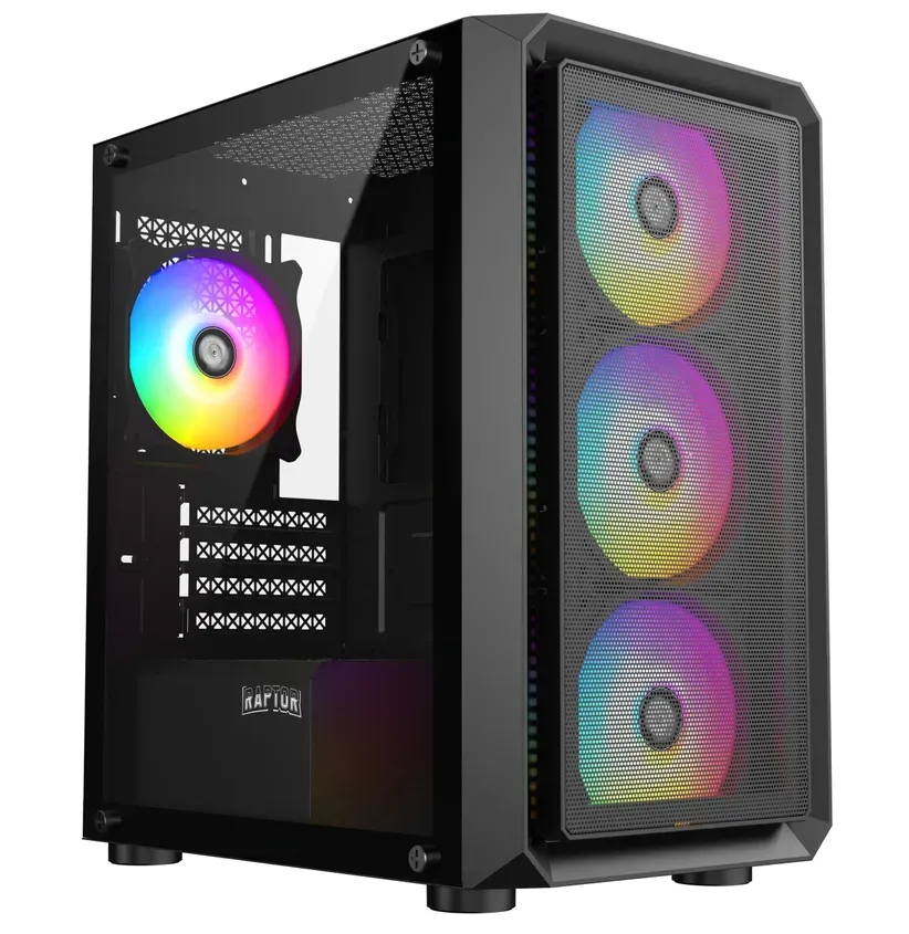 Gabinete Raptor Infinity Mesh TG x2 Mid-Tower RGB Fan x4 1-0417845