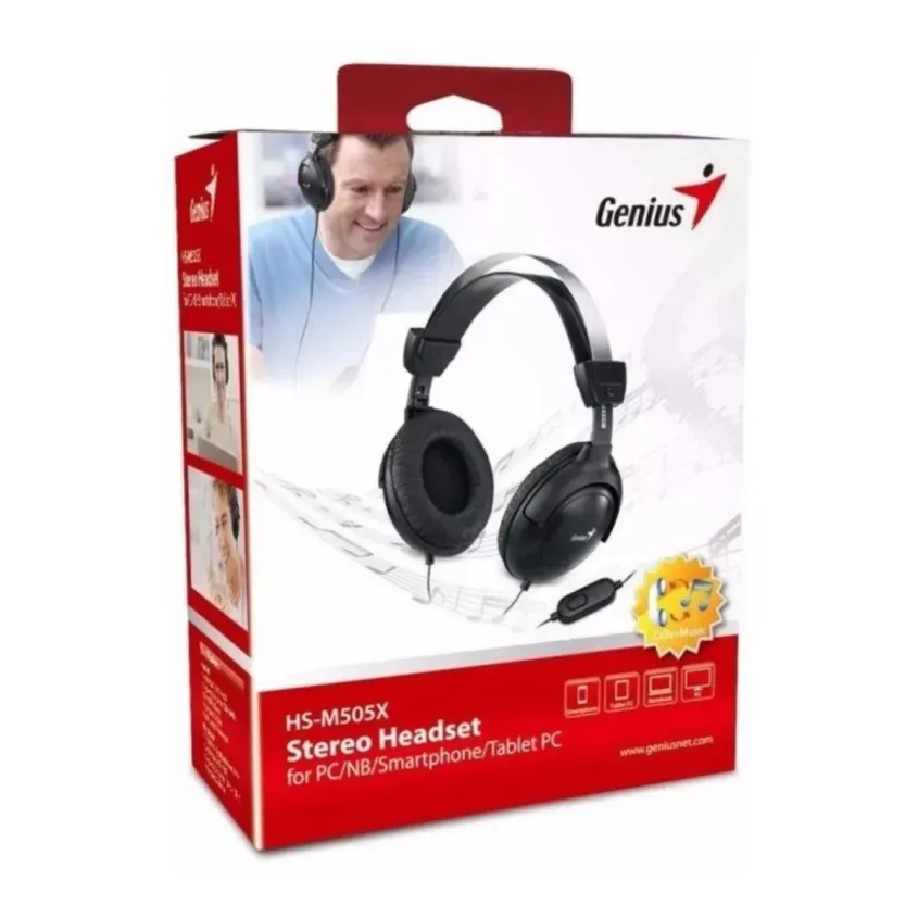 Auricular DJ (SINGLE JACK) c/volumen y microfono Genius HS-M505X-SJ