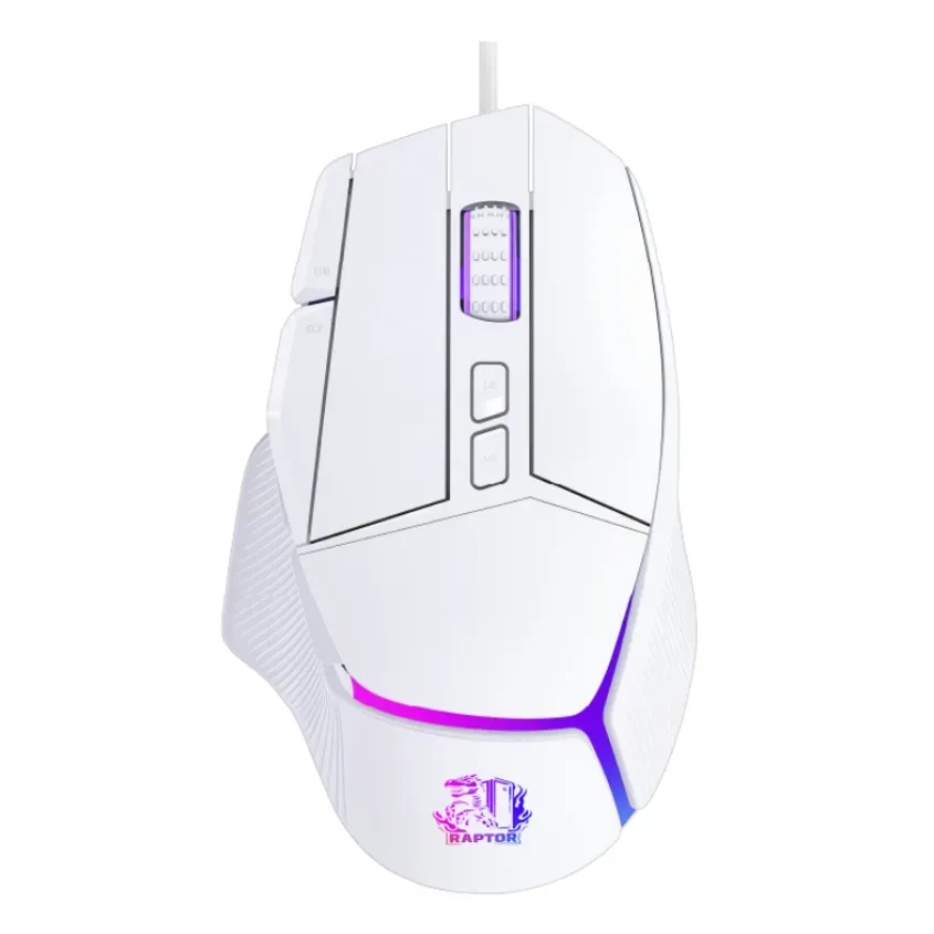 Mouse Gamer Raptor Storm Grip 9 Botones 8000dpi Retroiluminado White 1-0418529