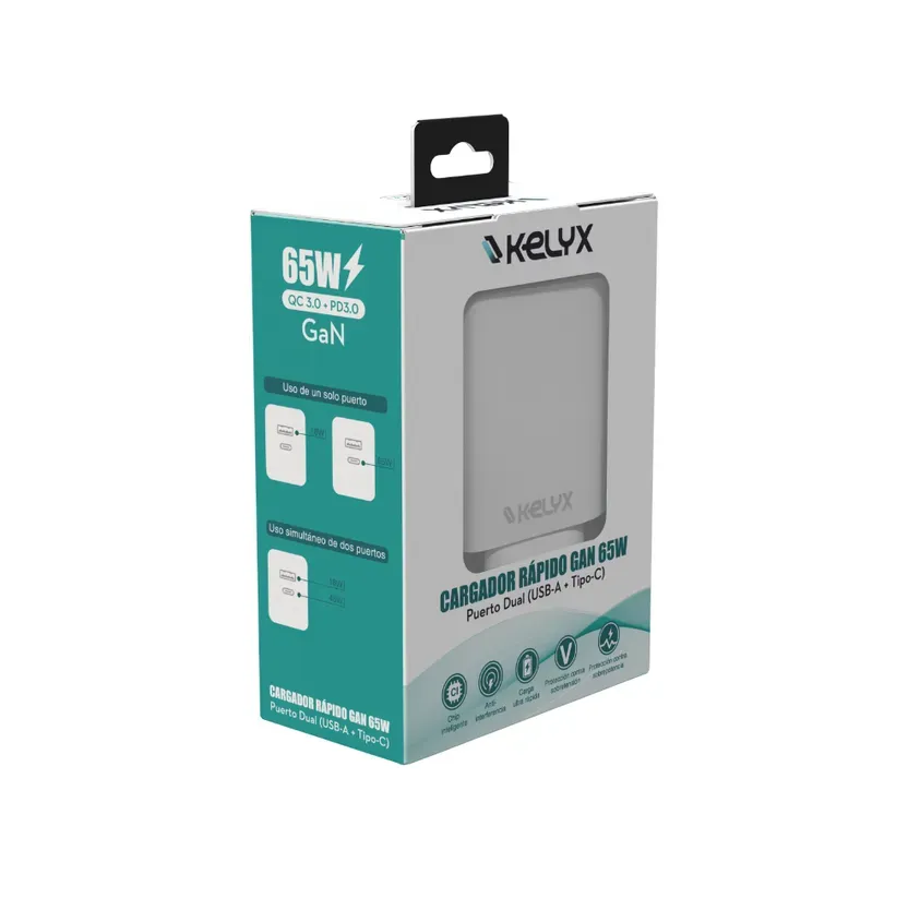 Cargador Kelyx 65w Usb Type C Blanco 1-0417914