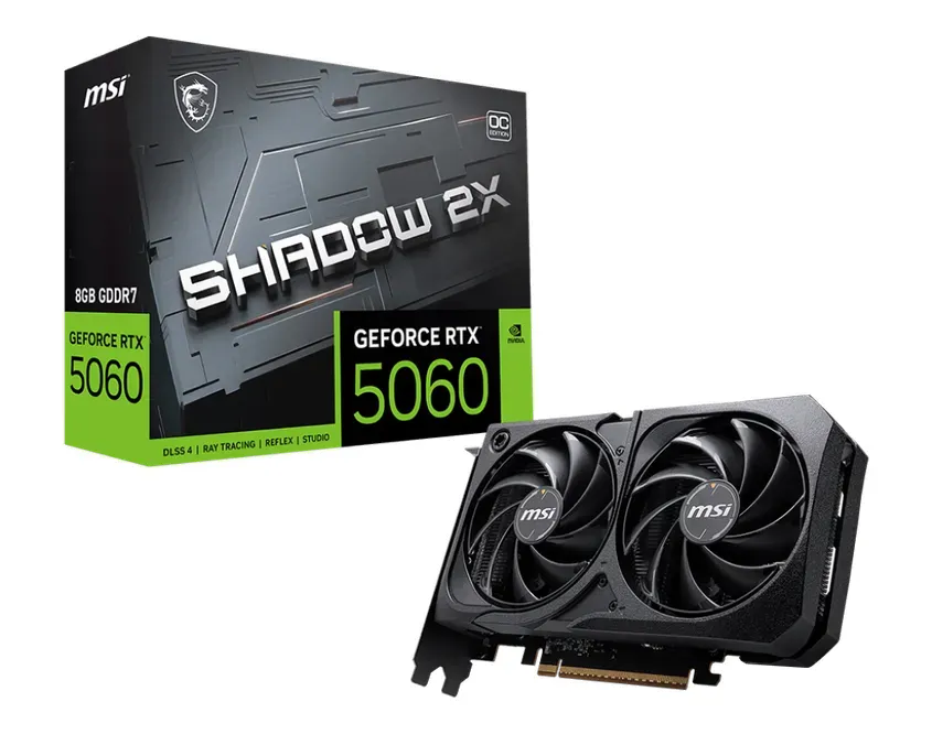 Placa de video VGA MSI GeForce RTX 5060 8G SHADOW 2X OC 1-0417873