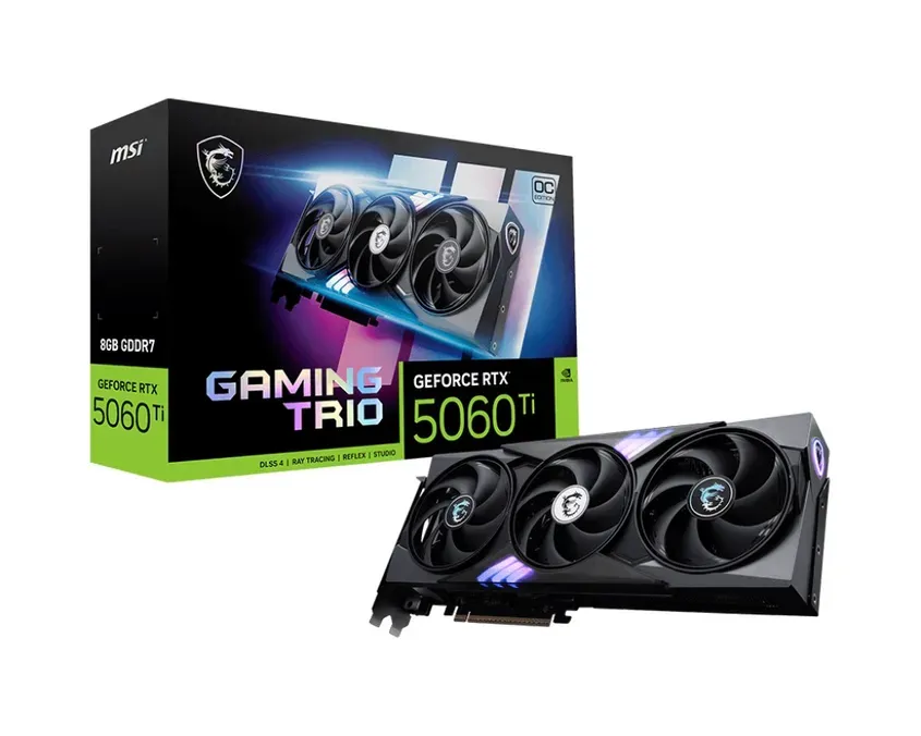 Placa de video VGA MSI GeForce RTX 5060 Ti 8G GAMING TRIO OC 1-0417236