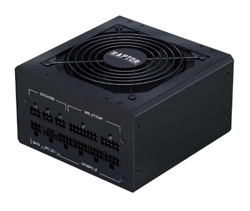Fuente Atx Raptor 800w 80 Plus Gold Full Modular Pcie 5.1 Negra Rap-volt-800w