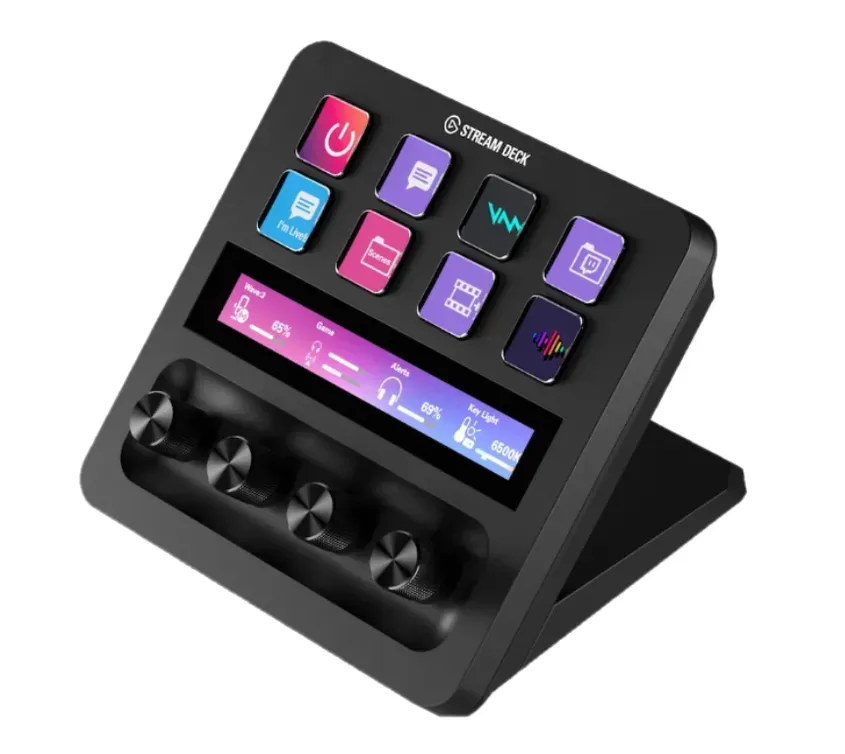 Stream Deck+ Elgato 8 botones LCD customizables + 4 Diales Negro 1-0415600