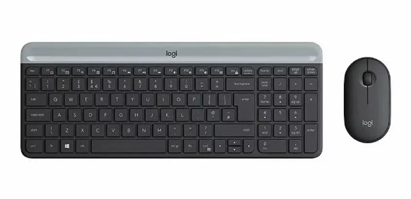Teclado+Mouse Logitech Wireless MK470 Slim Black 920-009266 1-0412391