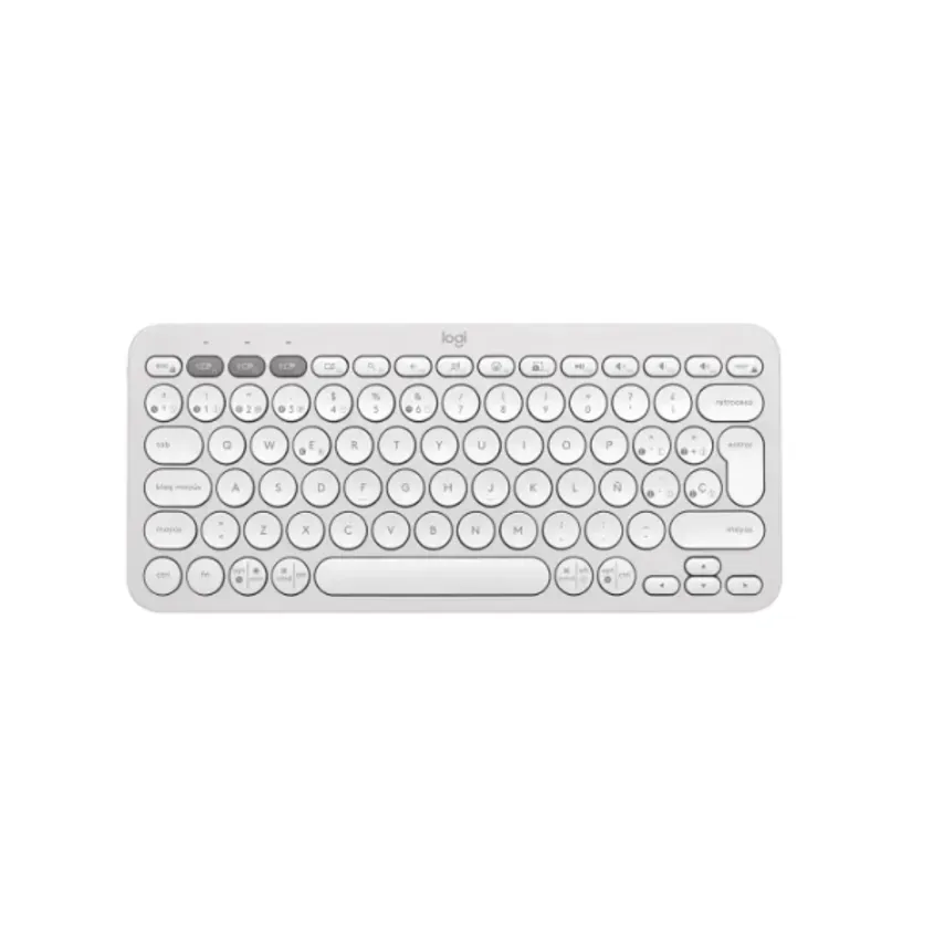 Teclado Logitech Bluetooth K380s Pebble Blanco Teclas Redondas K380S-WHT
