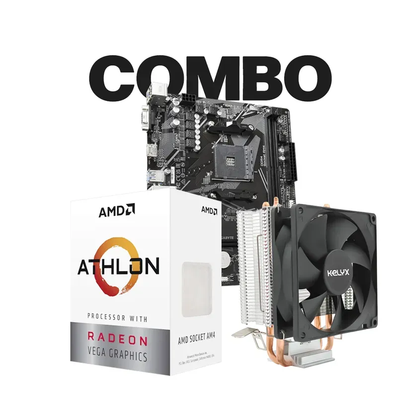 Combo actualizacion  MB GIGA A520M K V2 / Proces AMD Athlon 3000G Tray / CPU Cooler Kelyx