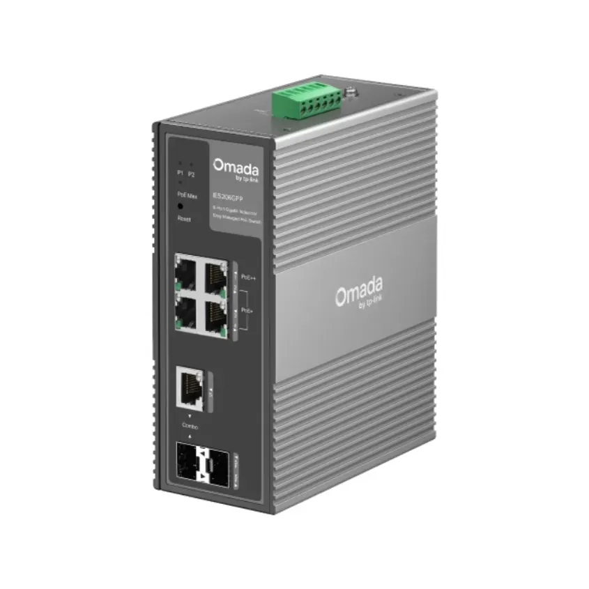 IES206GPP - Switch Industrial Riel Din 6Port -x1 60W- x3 30W- Omada