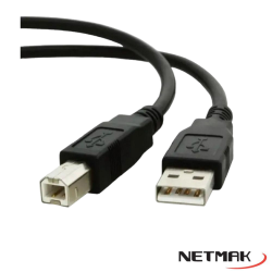 Cable USB 2.0 A Macho B Macho Netmak 1.8Mtrs para Impresora NM-C031.8