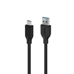 Cable USB A a Tipo C MAcho-Macho Genius Mallado Negro 3Amp 1.5mtrs A2CC-3A-USBC